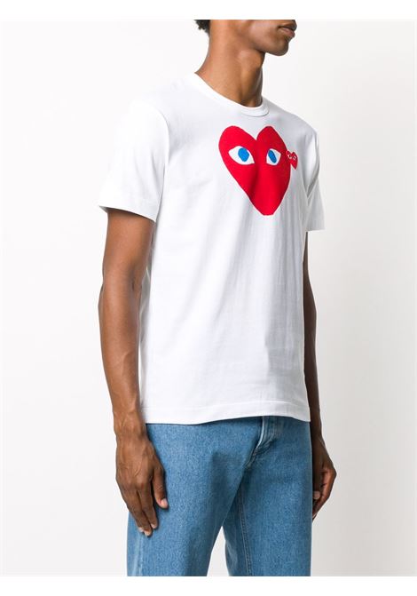 play t-shirt man white in cotton COMME DES GARÇONS PLAY | P1T0861